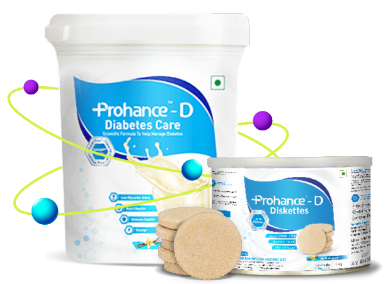 Prohance D nutritional drink and diskettes for diabetics