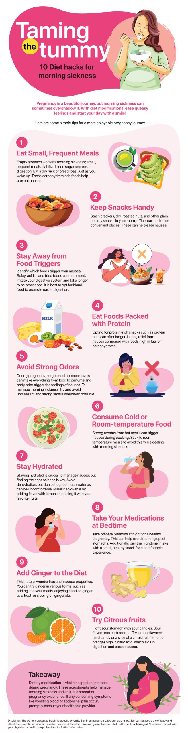 Prohance Mom-Taming the tummy 100 diet hacks for morning sickness-Infographics-30.08.23